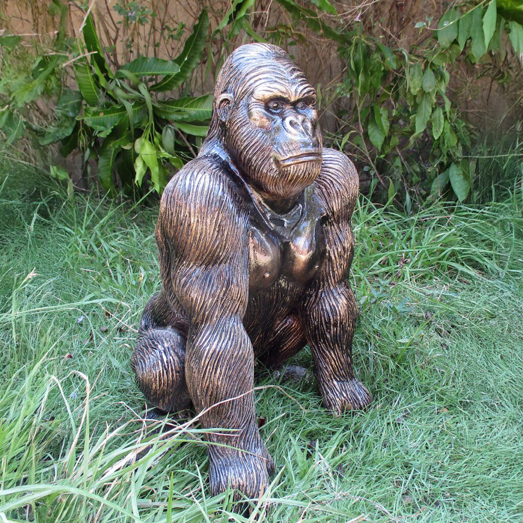 Enigma Bronze Effect Large Gorilla Garden Statue 5060235335433 2